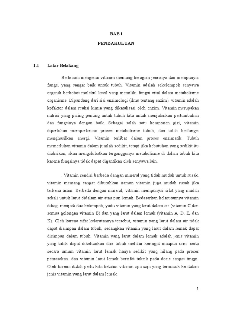 Makalah Vitamin Larut Lemak