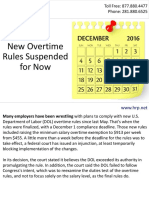 New Overtime Rules Suspended for Now