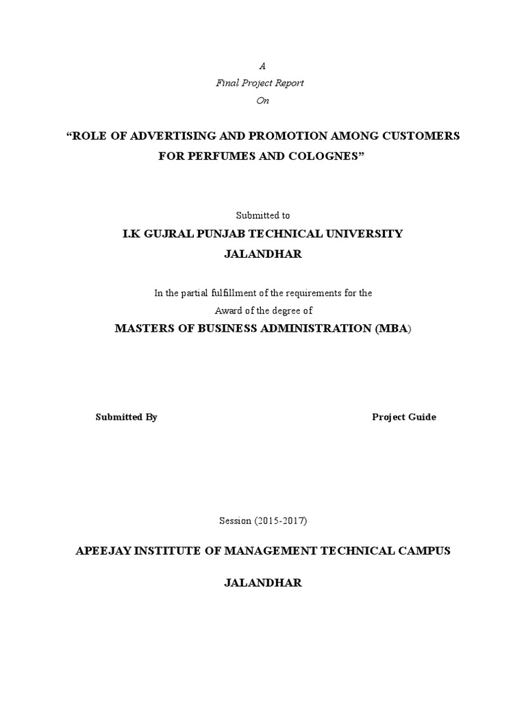 Role of Advertising and Promotion Among Customers For Perfumes and ...