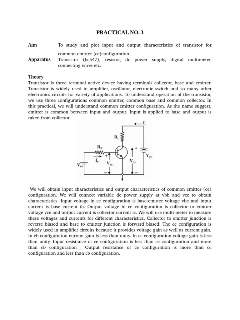 EDC Practical 3 | PDF | Transistor | Electrical Components