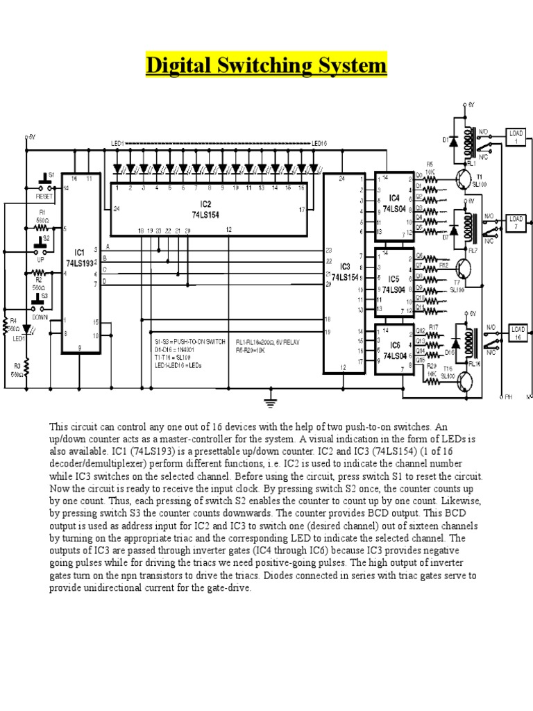 16-Channel Digital Switching System Circuit | PDF | Science ...
