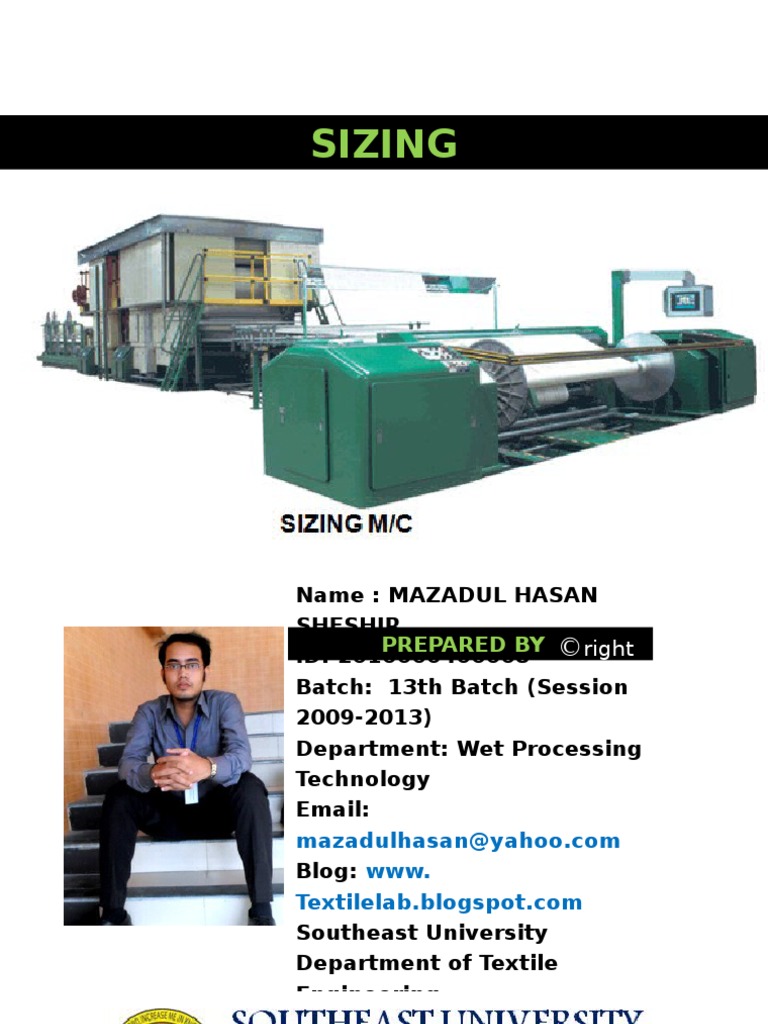 Sizing Yarn Textiles