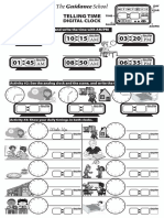 Digital Clock Worksheet Guidance School