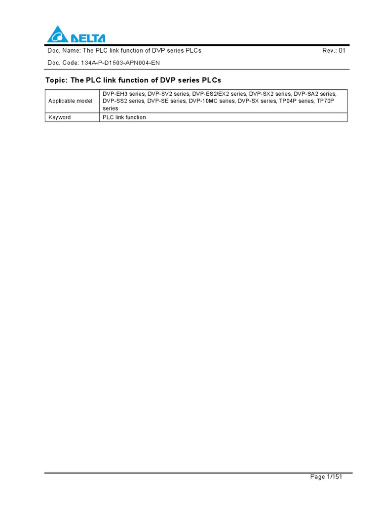 Delta IaPlc PlcLink An en 20160127 PDF Programmable Logic