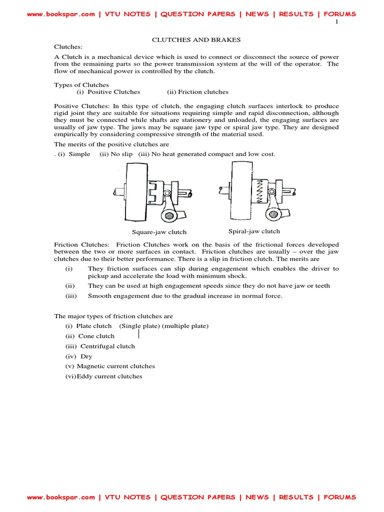Clutches and Brakes PDF Belt (Mechanical) Clutch