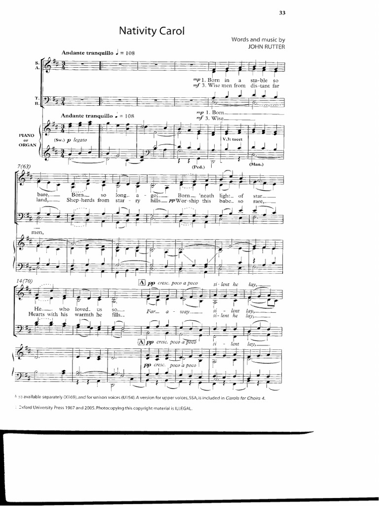 Nativity Carol John Rutter PDF PDF