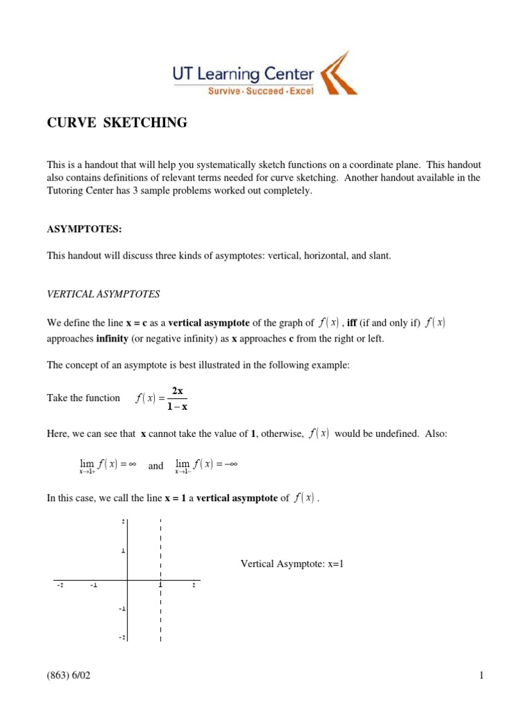 Curve Sketching and Asymptotes Guide | PDF | Asymptote | Fraction ...