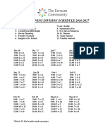 Farnam Training Division Schedule 2016-17