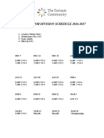 Farnam Major Division Schedule 2016-17