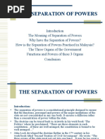 The Separation of Powers