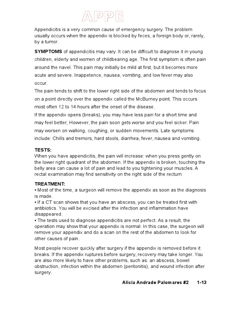 SYMPTOMS of Appendicitis May Vary. It Can Be Difficult To Diagnose It ...