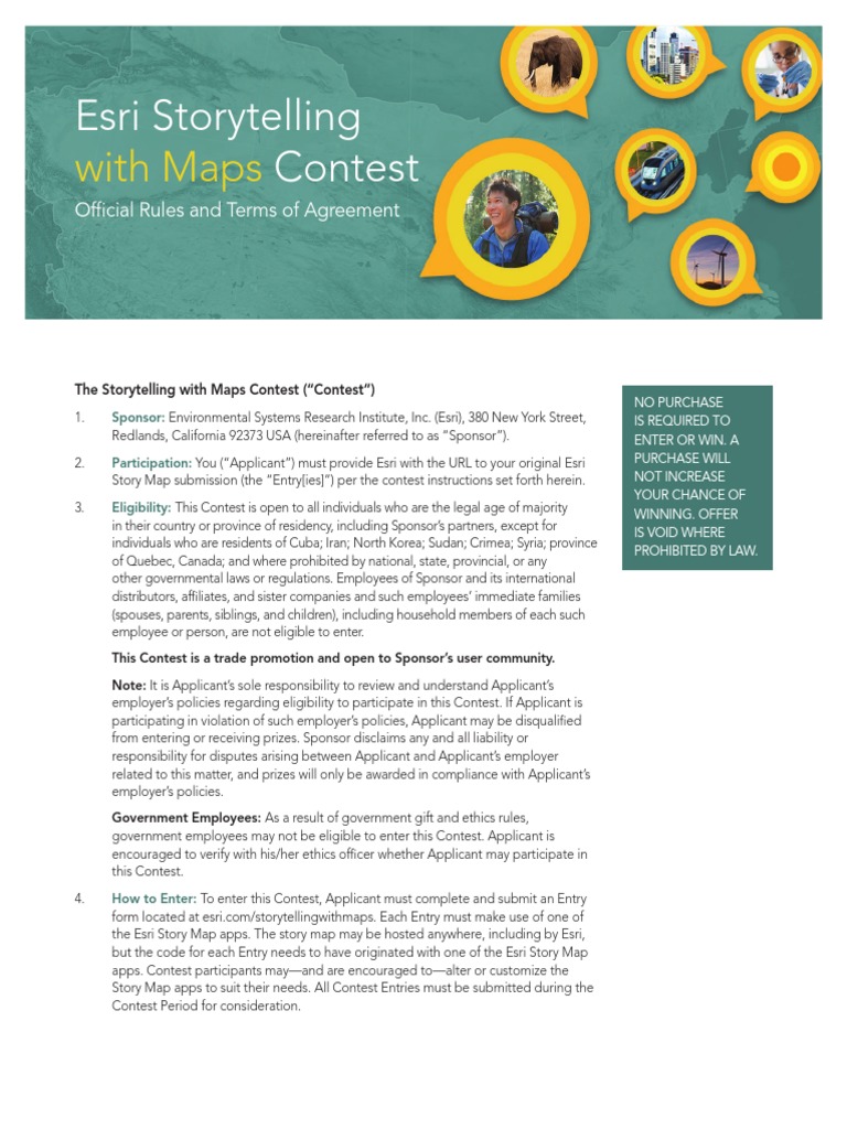 Esri Storytelling with Maps Contest Guide | PDF | Trademark | Competition