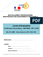 Livret d'Évaluation Bac Pro MEI - Version Word 2003