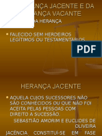 5 - Herança Jacente e Vacante e Da Petição de Herança