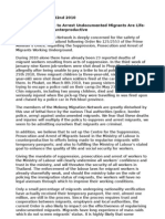 Press Release: Proposed Measures To Arrest Undocumented Migrants Are Life-Threatening and Counterproductive