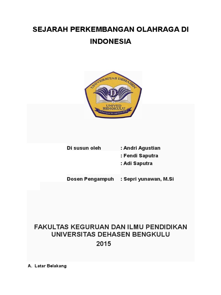 Contoh Makalah Tentang Olah Raga