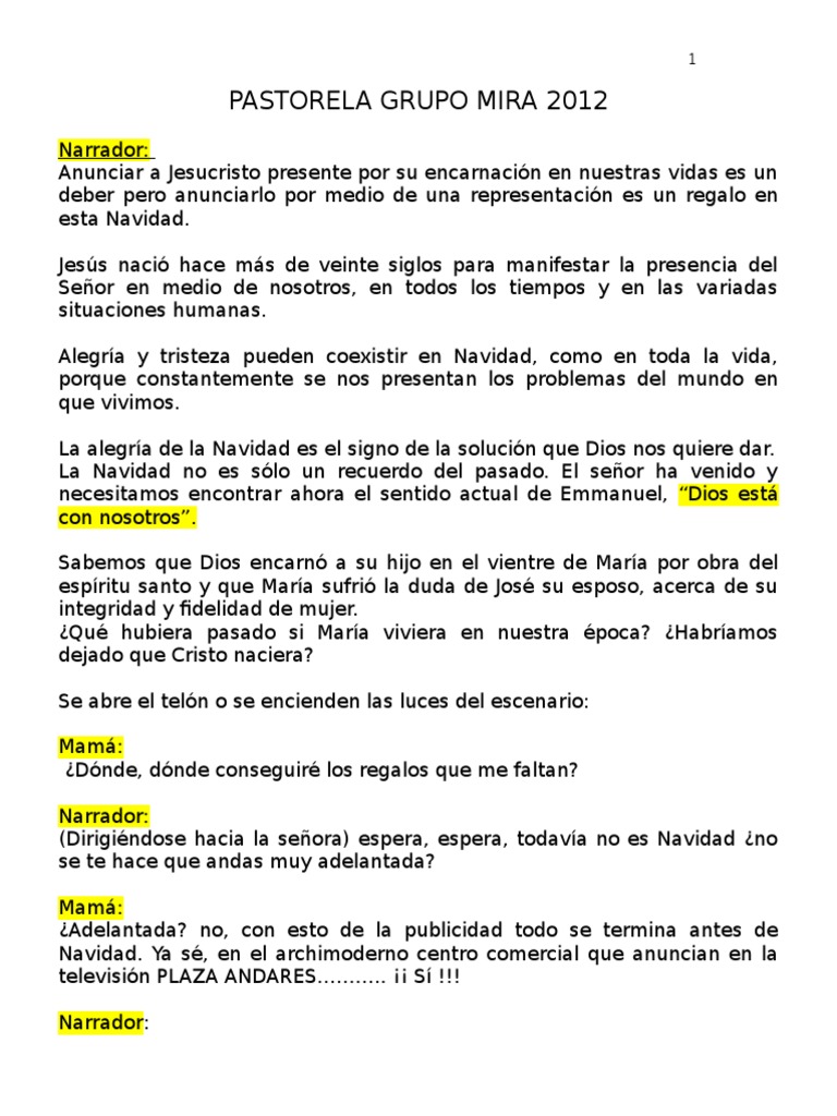 PASTORELA | PDF | María, madre de Jesús | Navidad