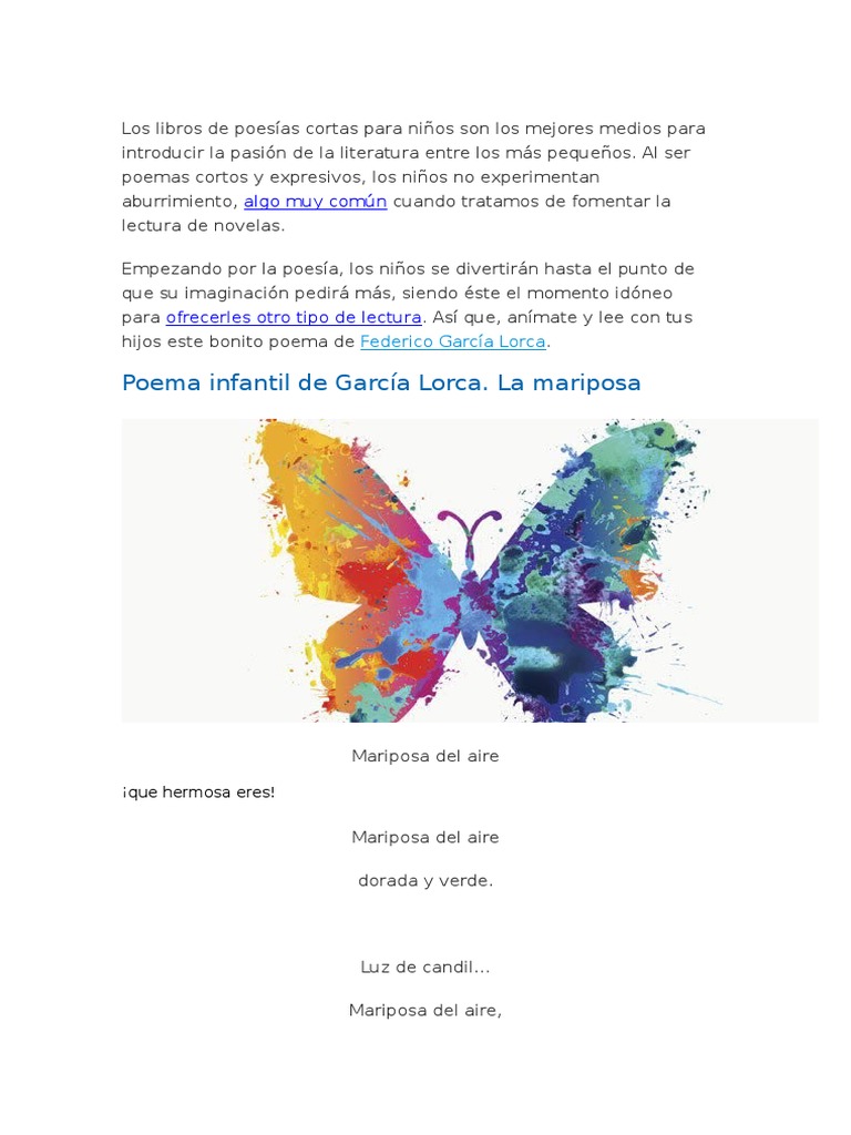 La Mariposa Poesia | PDF