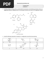 Stereochemistry Worksheet Lab