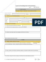 Cuestionario Homologaciòn de Proveedores