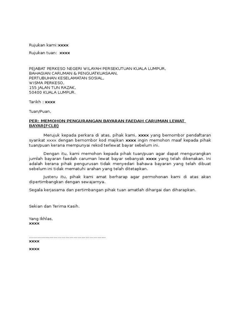 Contoh Surat Permohonan Pengecualian Gst