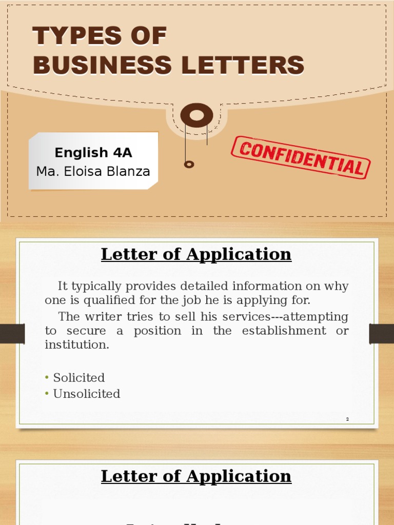 difference between business letter and application letter