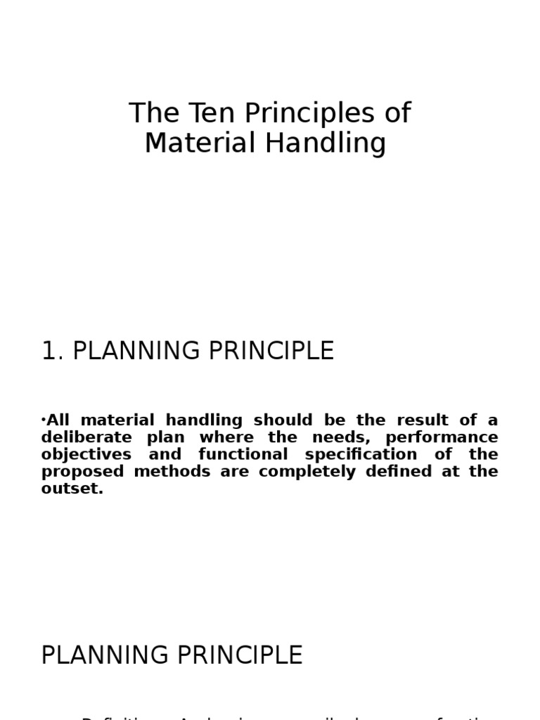 The Ten Principles of Material Handling