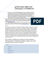 Does Viewing Television Affect The Academic Performance of Children