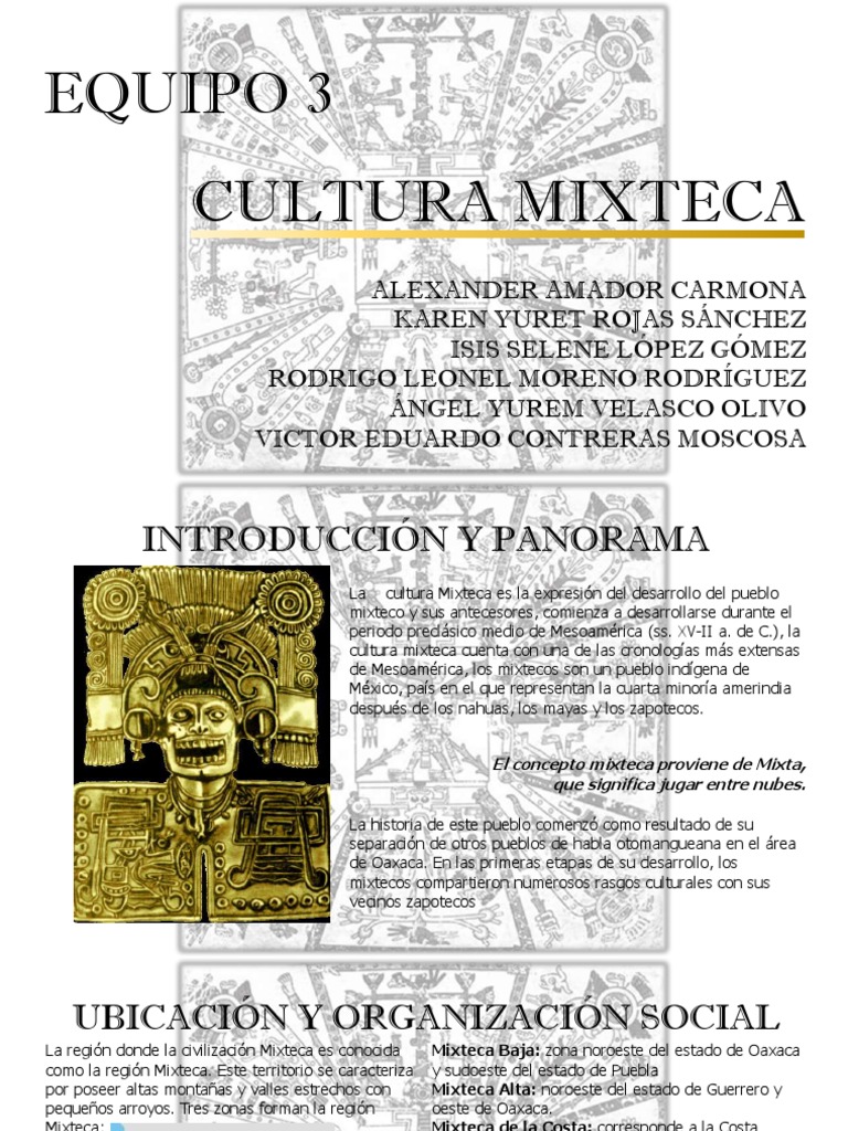Exposición Cultura Mixteca Equipo 3 Mesoamérica