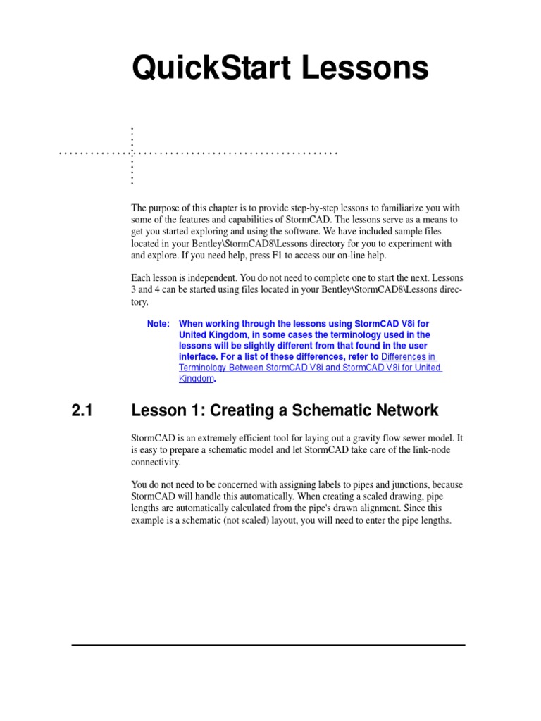 Introduction to Creating and Analyzing a Simple Schematic Storm Sewer ...