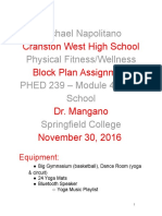 Michael Napolitano Physical Fitness/Wellness PHED 239 - Module 4: High School Springfield College