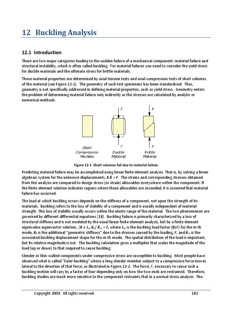 FEA Buckling Analysis PDF | PDF | Buckling | Stress (Mechanics)