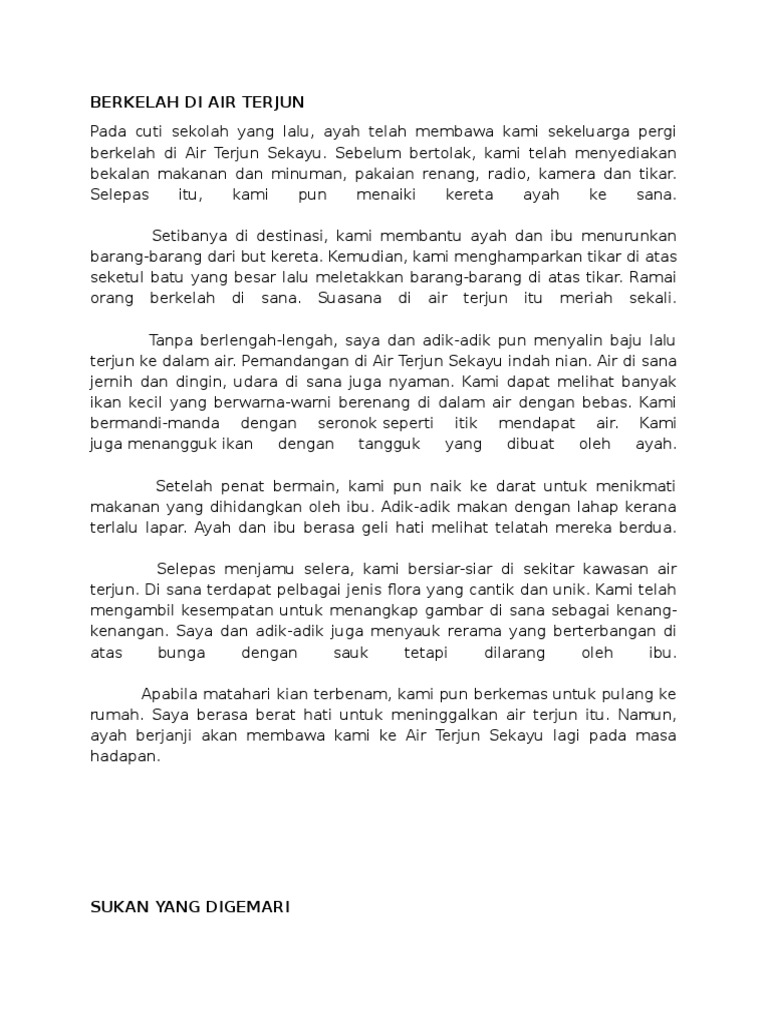 Berkelah Di Air Terjun