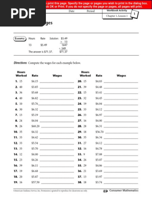 Consumer Math Workbook Subtraction Division Mathematics