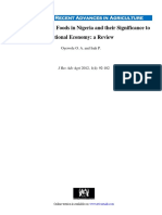 Locally Fermented Foods in Nigeria and Their Significance To National Economy