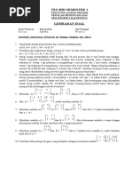 Soal Matematika SMA - UTS Kelas XII IPA Semester 1