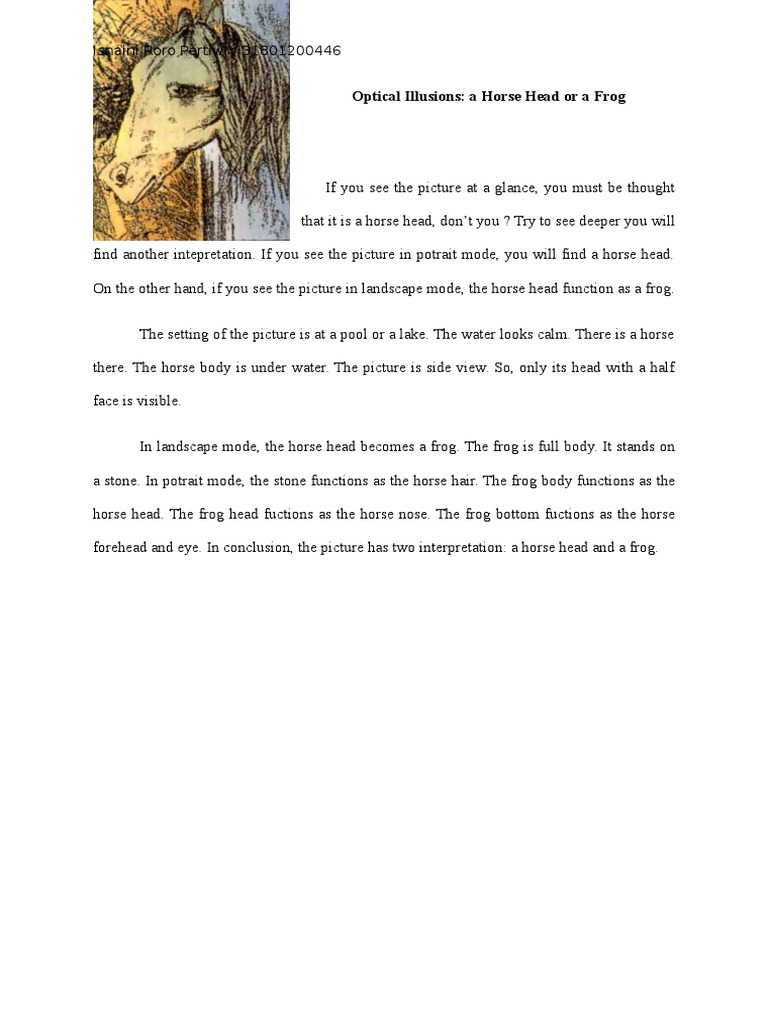 Horse-Frog Optical Illusion Explained | PDF | Language Arts & Discipline