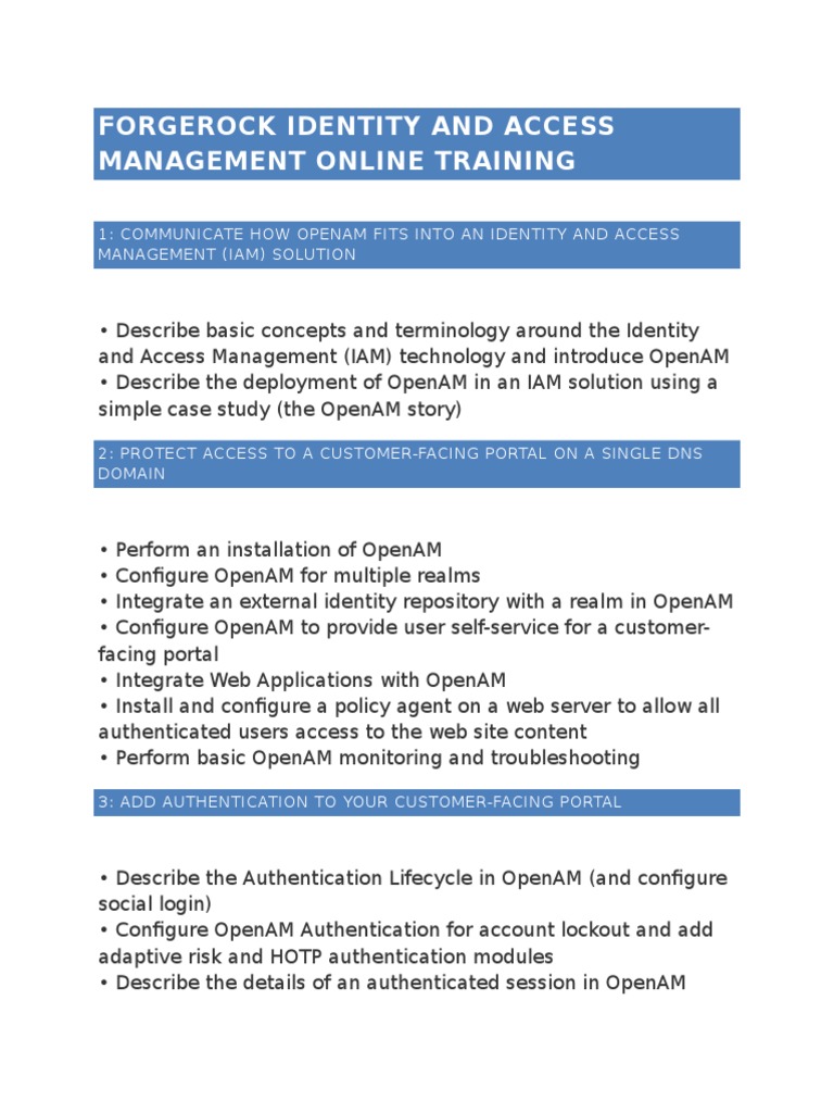ForgeRock IAM Online Training Overview | PDF | Cyberspace | Computer ...
