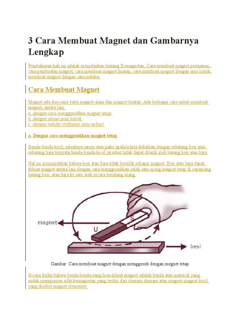 3 Cara Membuat Magnet Dan Gambarnya Lengkap | PDF