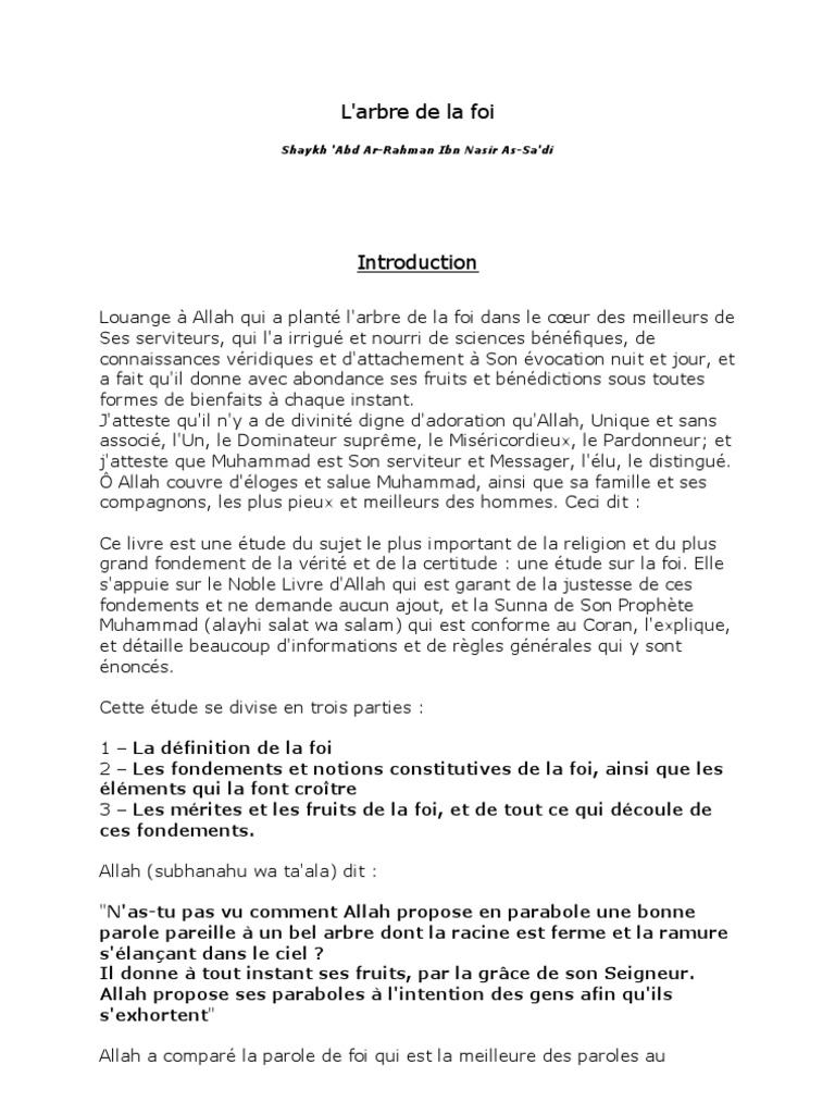 Comprendre l'Arbre de la Foi | PDF | Mahomet | Allah