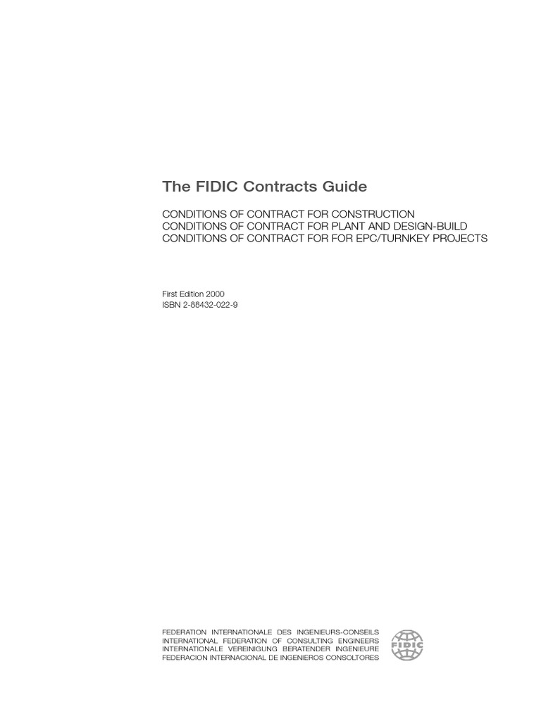 FIDIC Contracts Guide Overview | PDF | Home & Garden | Technology ...