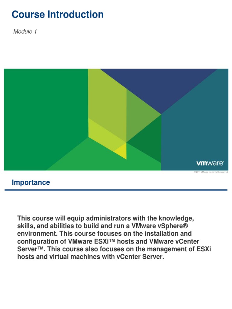 Course Introduction: © 2011 Vmware Inc. All Rights Reserved | PDF ...