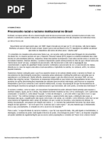 Preconceito Racial e Racismo Institucional No Brasil