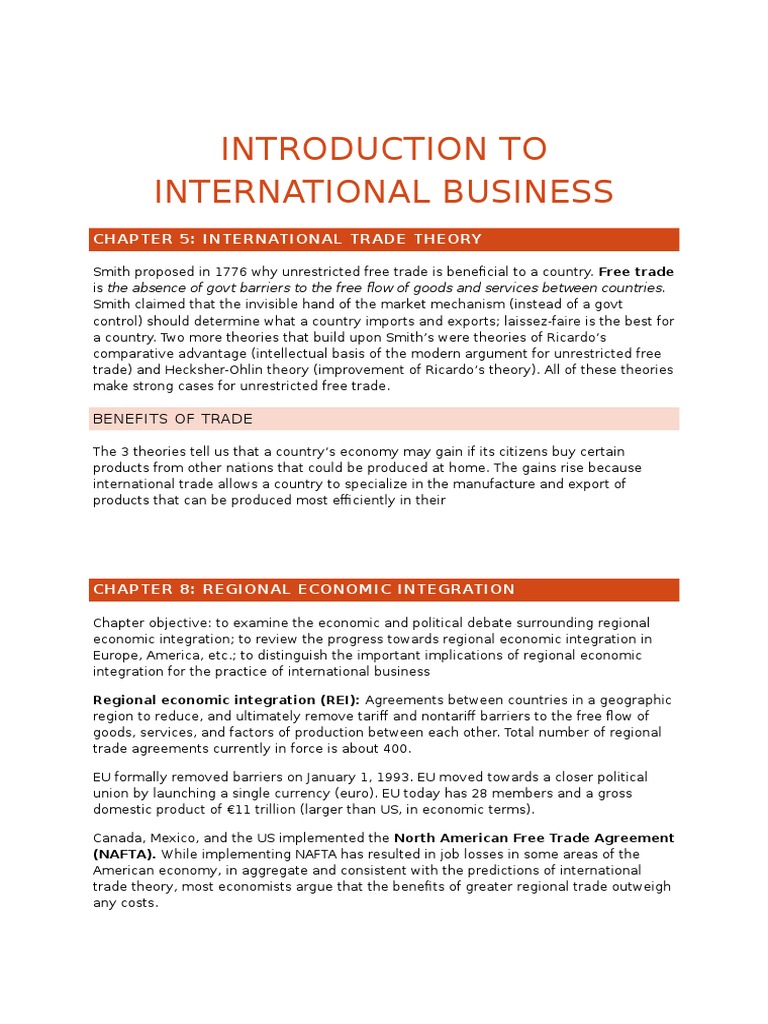 International Trade Theory & Economic Integration | PDF | Free Trade ...