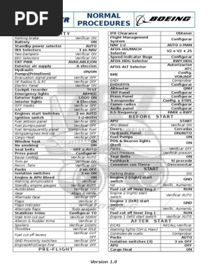 ボーイング767　チェックリスト Boeing 767-300ER Normal Checklists - Utilities - X-Plane.Org