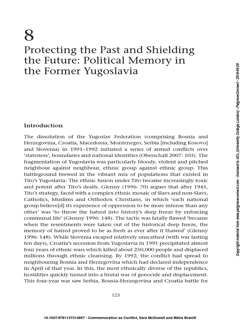 Protecting The Past and Shielding The Future | PDF | Bosnia And ...