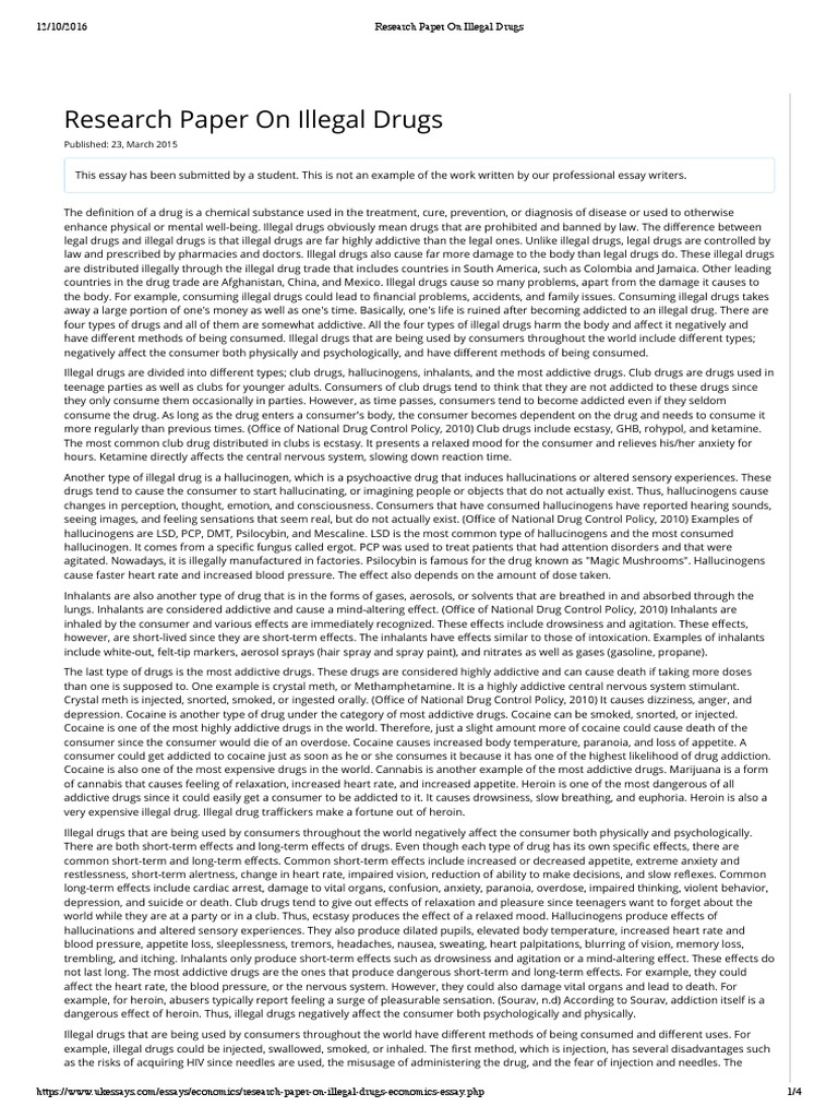 drugs research paper pdf