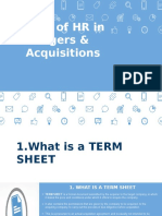 Role of HR in M&A: Term Sheets, ROFR, ROFO, PE vs VC vs Buyout (40