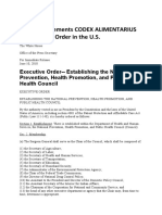 Obama Implements CODEX ALIMENTARIUS by Executive Order in The US