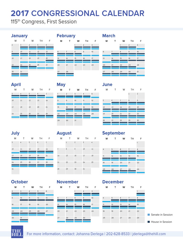2023 Congressional Calendar The Hill 2017 The Hill Congressional Calendar